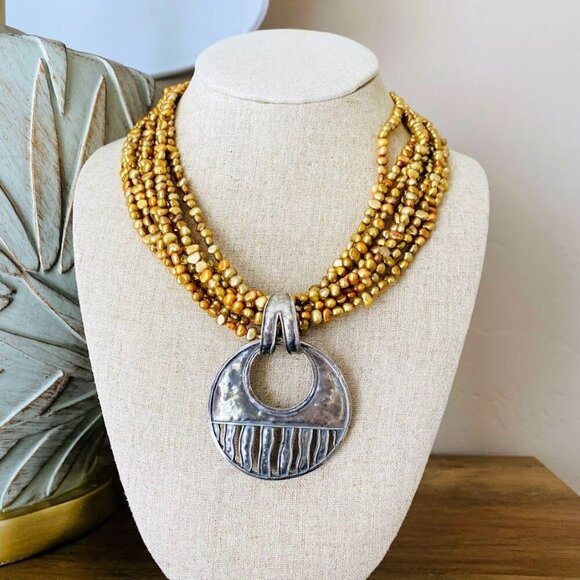 Silpada 2 pc. Copper Freshwater Pearl Necklace and 925 Silver Pendant - Picture 3 of 8